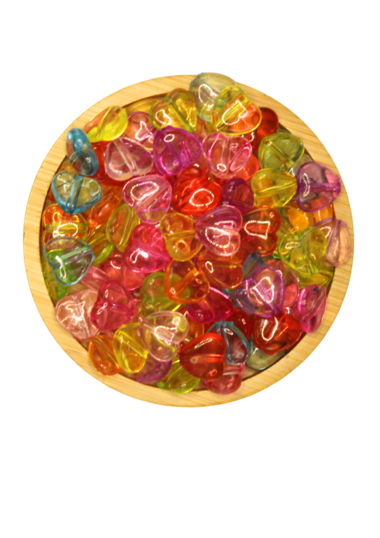 Miçanga COLORIDA TRANSLÚCIDA CORAÇÃO