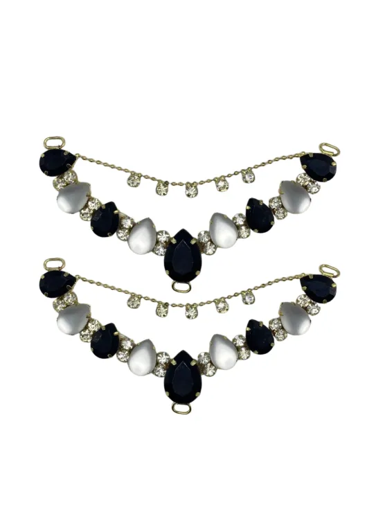 CABEDAL EM "V" - COM STRASS