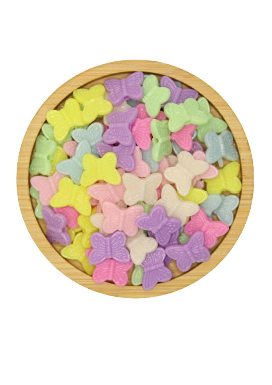 CONTA PLÁSTICA COLORIDA  BORBOLETA