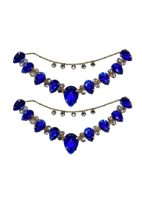 CABEDAL EM "V" - COM STRASS