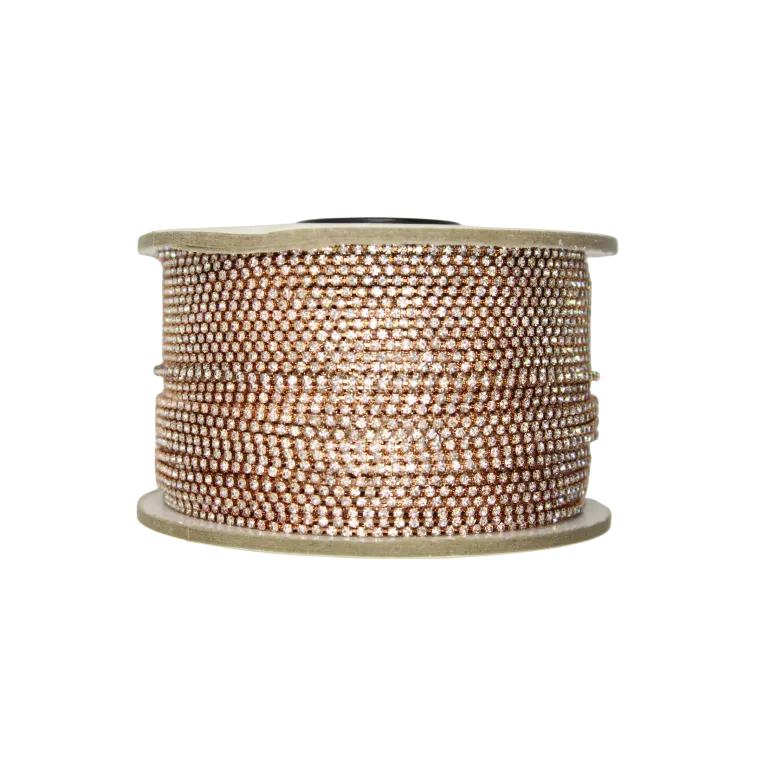 Corrente de Strass em Metro PL14 / SS6,5 Cristal Cobre 