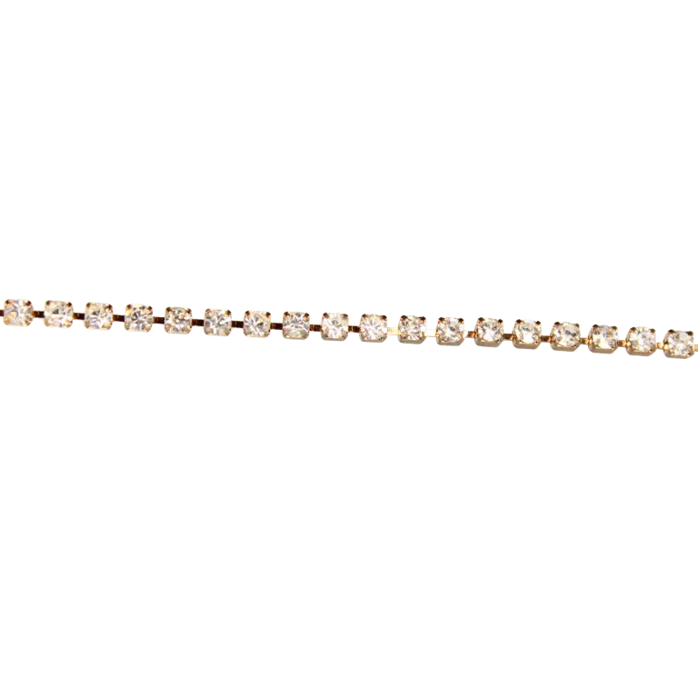 Corrente de Strass em Metro PL14 / SS6,5 Cristal Cobre 